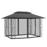 Gazebo com paredes laterais 400x300x270 cm aço antracite 3