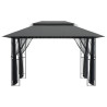 Gazebo com paredes laterais 400x300x270 cm aço antracite 4