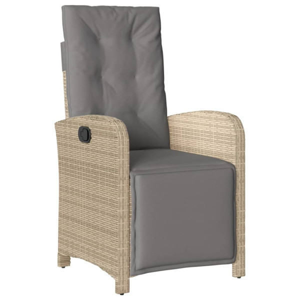 Set comedor de jardín 5 pzas con cojines ratán sintético beige M 3