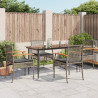 5 pcs conjunto de jantar p/ jardim c/ almofadões vime PE cinza 1