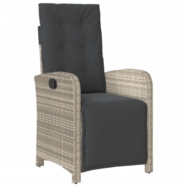 Set comedor de jardín 5 pzas cojines ratán sintético gris claro M 3