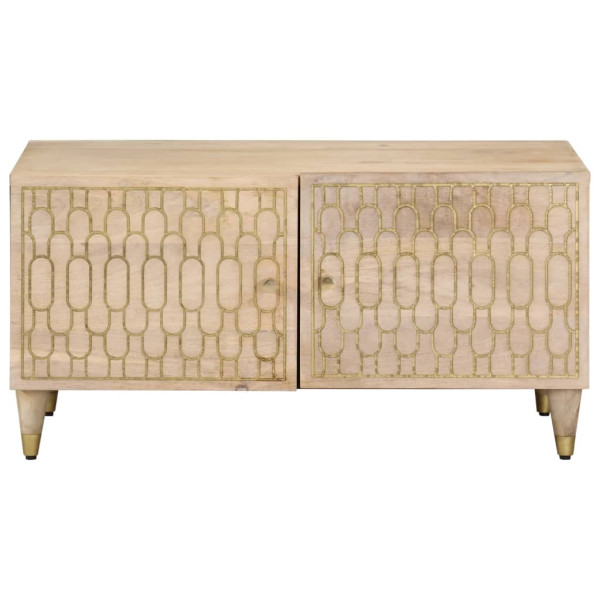 Mesa de centro de madera maciza de mango 80x50x40 cm M 3