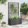 Vaso/floreira de jardim c/ treliça 80x36x140 cm PP cinza-escuro 1