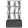 Vaso/floreira de jardim c/ treliça 80x36x140 cm PP cinza-escuro 3