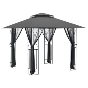 Gazebo com paredes laterais 300x300x270 cm aço antracite H