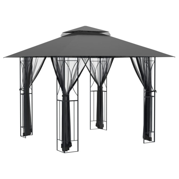 Gazebo com paredes laterais 300x300x270 cm aço antracite M 2