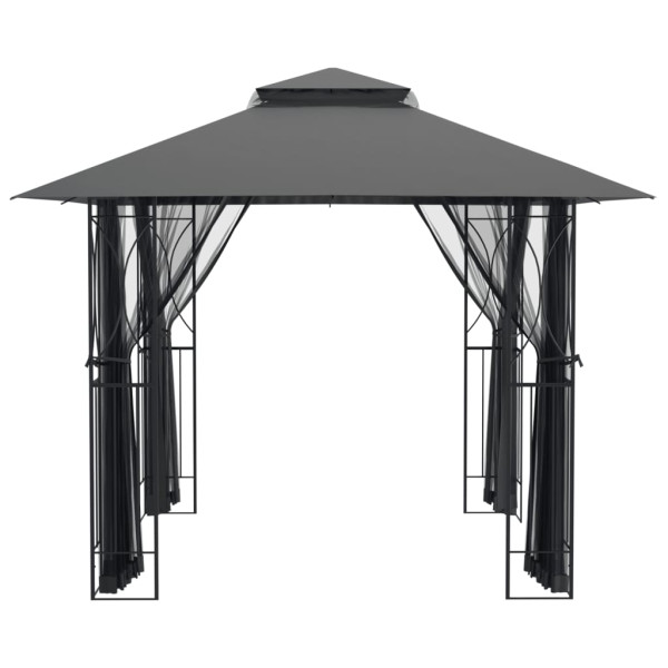 Gazebo com paredes laterais 300x300x270 cm aço antracite M 4