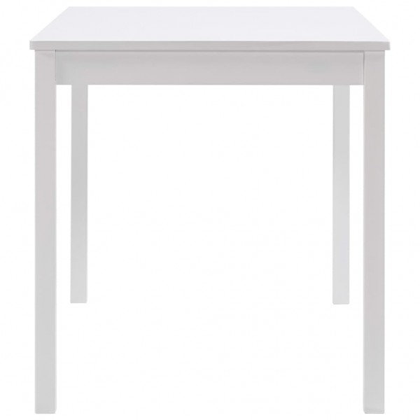 Mesa de jantar de madeira de pinheiro branco 140x70x73 cm M 4