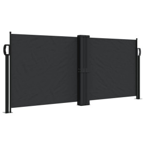 Toldo lateral retráctil negro 100x600 cm H