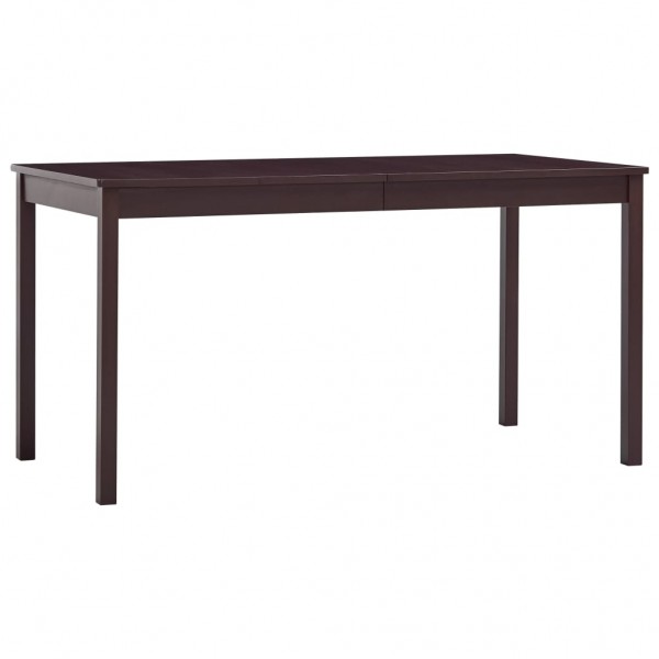 Mesa de comedor de madera de pino marrón oscuro 140x70x73 cm D