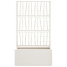 Jardinera con enrejado PP blanco 80x36x140 cm 3