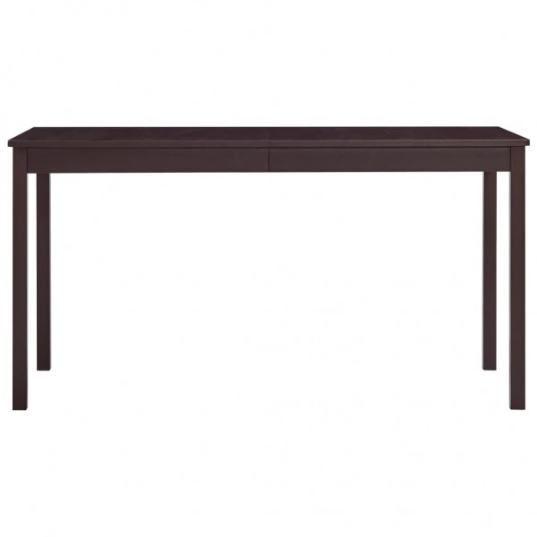 Mesa de comedor de madera de pino marrón oscuro 140x70x73 cm M 3