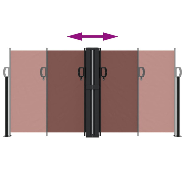 Toldo lateral retráctil marrón 120x1000 cm M 5