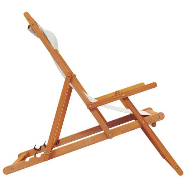 Cadeiras de praia dobráveis 2 pcs tecido cor creme M 5