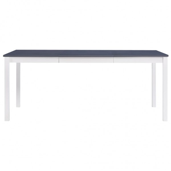 Mesa de comedor de madera de pino blanco y gris 180x90x73 cm M 3