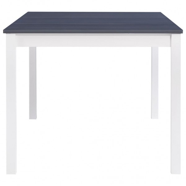 Mesa de comedor de madera de pino blanco y gris 180x90x73 cm M 4