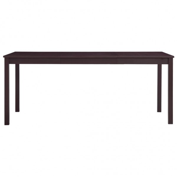 Mesa de comedor de madera de pino marrón oscuro 180x90x73 cm M 2