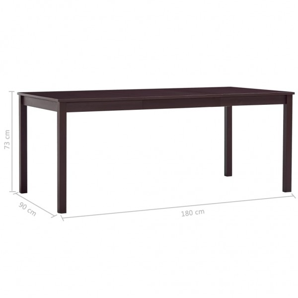 Mesa de jantar 180x90x73 cm madeira de pinho castanho-escuro M 5