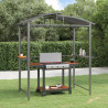Gazebo churrasco prateleiras laterais 210x114x230 aço antracite 1
