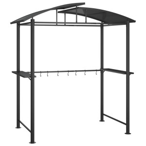 Gazebo churrasco prateleiras laterais 210x114x230 aço antracite H