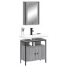 Set de muebles de baño 2 pzas madera contrachapada gris sonoma 1