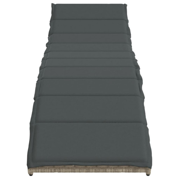 Tumbona con cojín ratán sintético gris claro 55x199x50 cm M 4