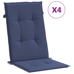 Cojines para silla con respaldo alto 4 uds tela azul marino H