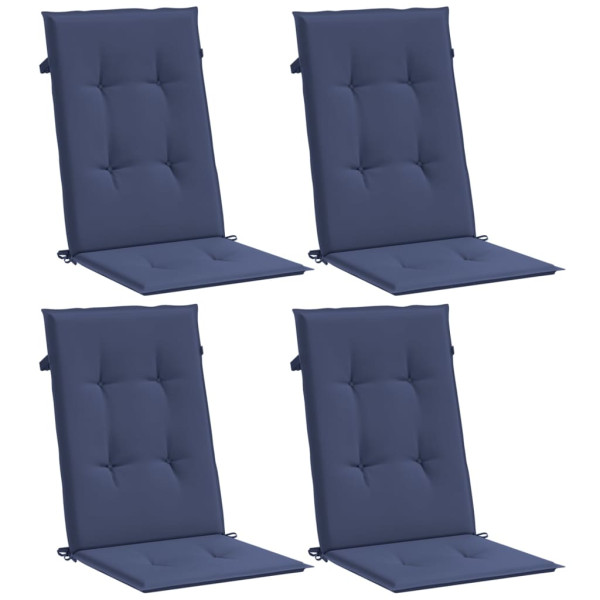 Almofadões cadeira encosto alto 4pcs tecido azul-marinho M 3
