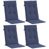 Cojines para silla con respaldo alto 4 uds tela azul marino 3