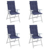Cojines para silla con respaldo alto 4 uds tela azul marino 4
