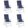 Almofadões cadeira encosto alto 4pcs tecido azul-marinho 5