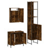 Set de muebles baño 3 pzas madera contrachapada roble ahumado 5