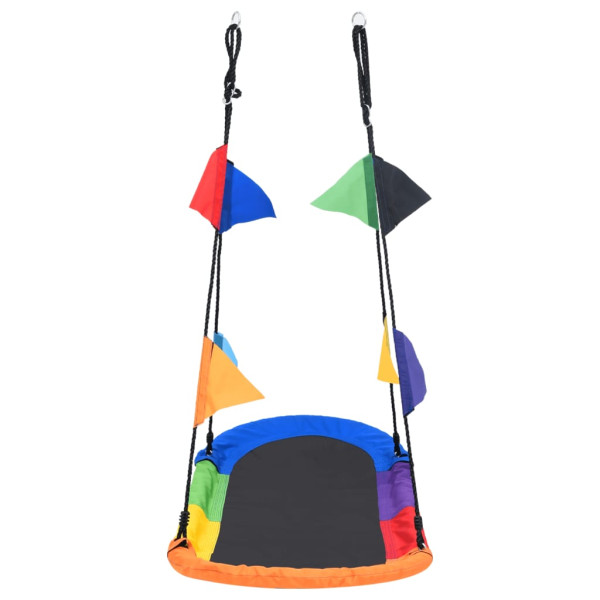 Baloiço estilo ninho com bandeiras 165x70 cm M 2