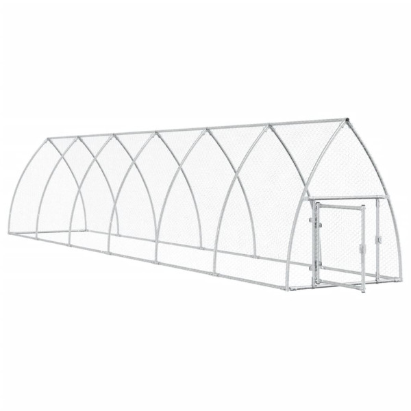 Galinheiro 600x105x120 cm aço galvanizado prateado M 3