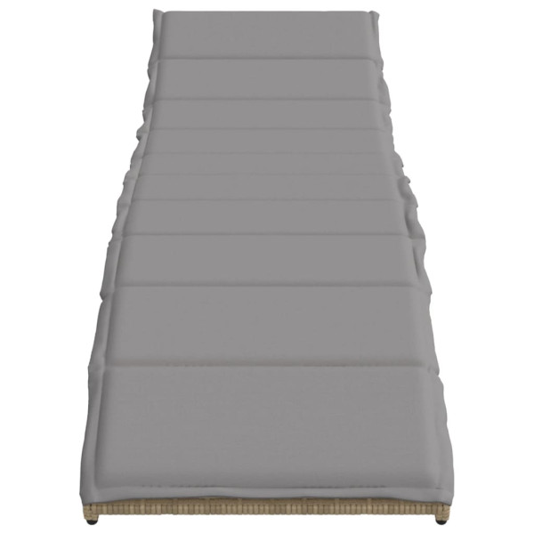 Espreguiçadeiras com mesa 2 pcs vime PE bege M 5