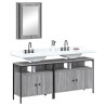 Set de muebles de baño 3 pzas madera contrachapada gris sonoma 1