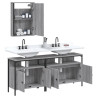 Set de muebles de baño 3 pzas madera contrachapada gris sonoma 4