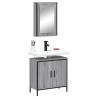 Set de muebles de baño 2 pzas madera contrachapada gris sonoma 1