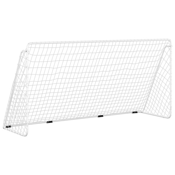 Baliza de futebol com rede 366x122x182 cm aço branco M 2