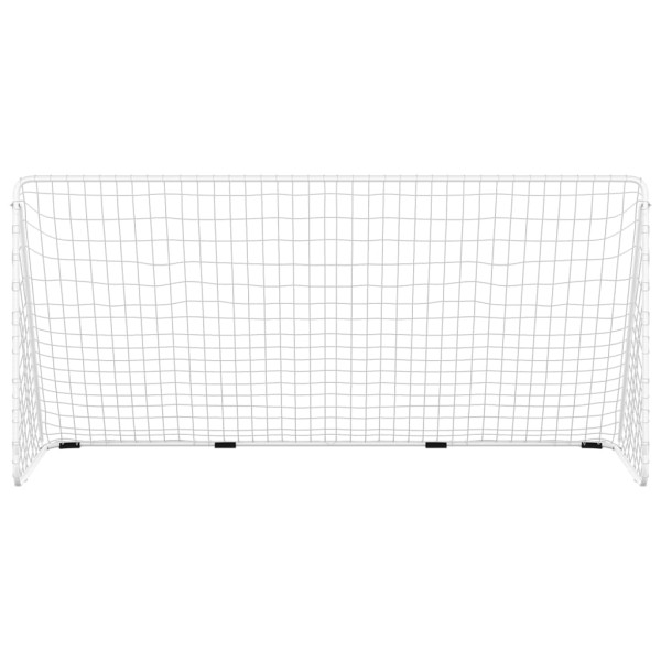 Baliza de futebol com rede 366x122x182 cm aço branco M 3