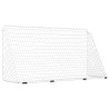 Baliza de futebol com rede 366x122x182 cm aço branco 5