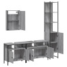 Set de muebles de baño 4 pzas madera contrachapada gris sonoma 5