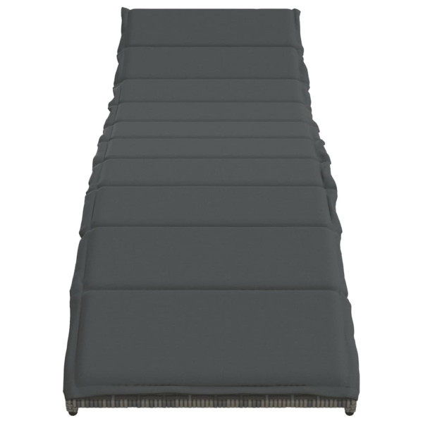 Espreguiçadeiras com mesa 2 pcs vime PE cinzento M 5