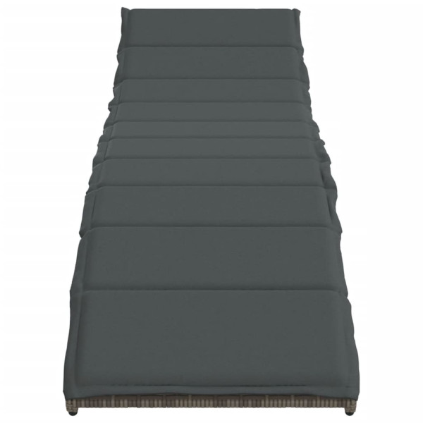 Tumbona con cojín ratán sintético gris 55x199x50 cm M 4