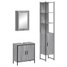Set de muebles de baño 3 pzas madera contrachapada gris sonoma 2