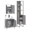 Set de muebles de baño 3 pzas madera contrachapada gris sonoma 4