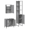 Set de muebles de baño 3 pzas madera contrachapada gris sonoma 5