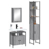 Set de muebles de baño 3 pzas madera contrachapada gris sonoma 1