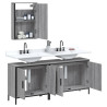 Set de muebles de baño 3 pzas madera contrachapada gris sonoma 4