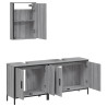 Set de muebles de baño 3 pzas madera contrachapada gris sonoma 5